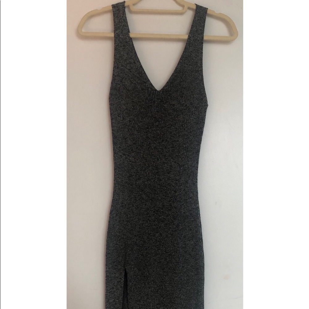 Gray body hugging dress
